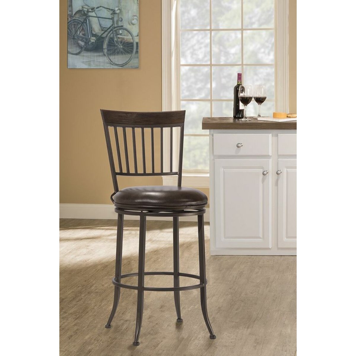 Hawkins Brown Swivel Counter Height Stool Barstools Hillsdale Furniture 10