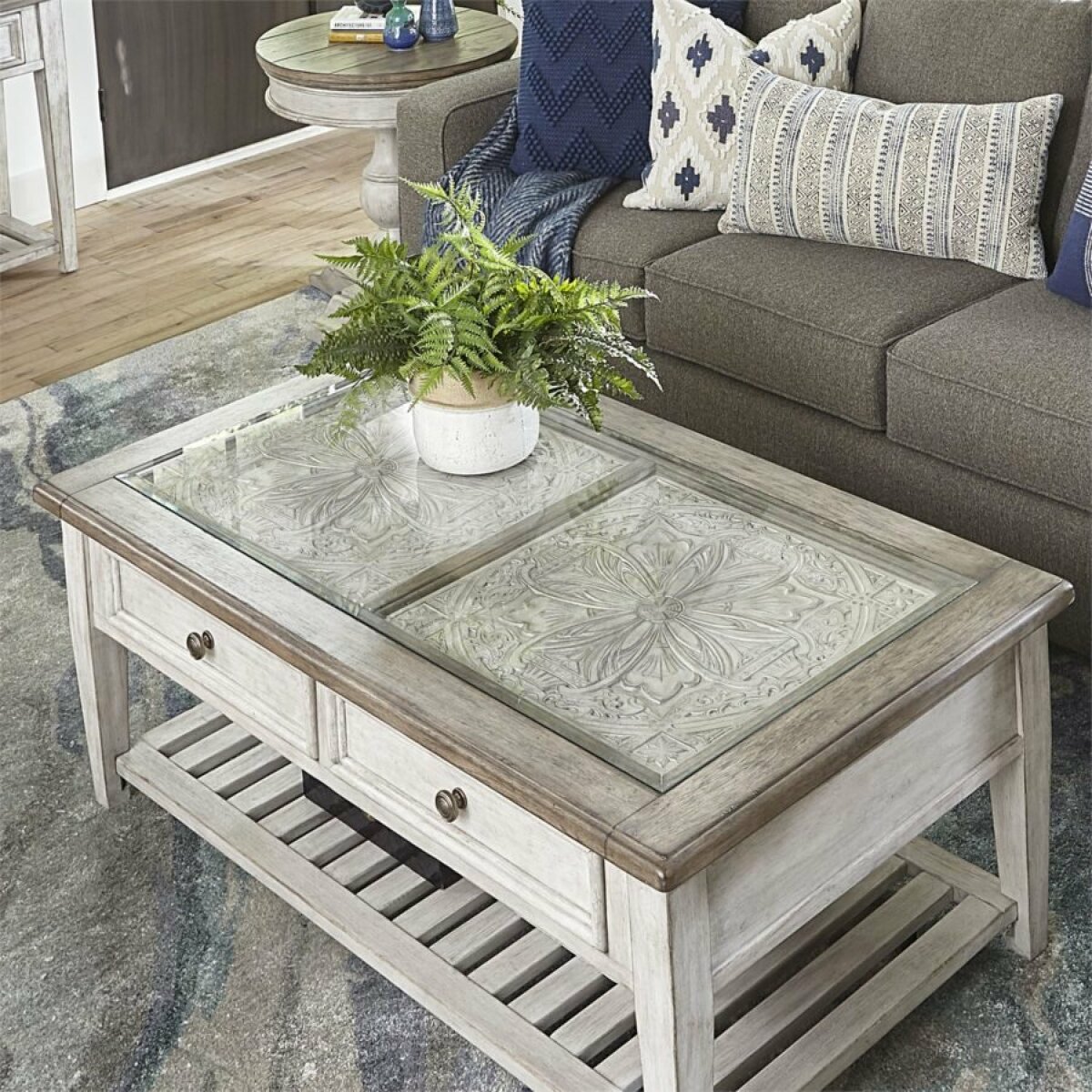 Heartland Rect Ceiling Tile Cocktail Table Cocktail & Coffee Tables Liberty Furniture 16