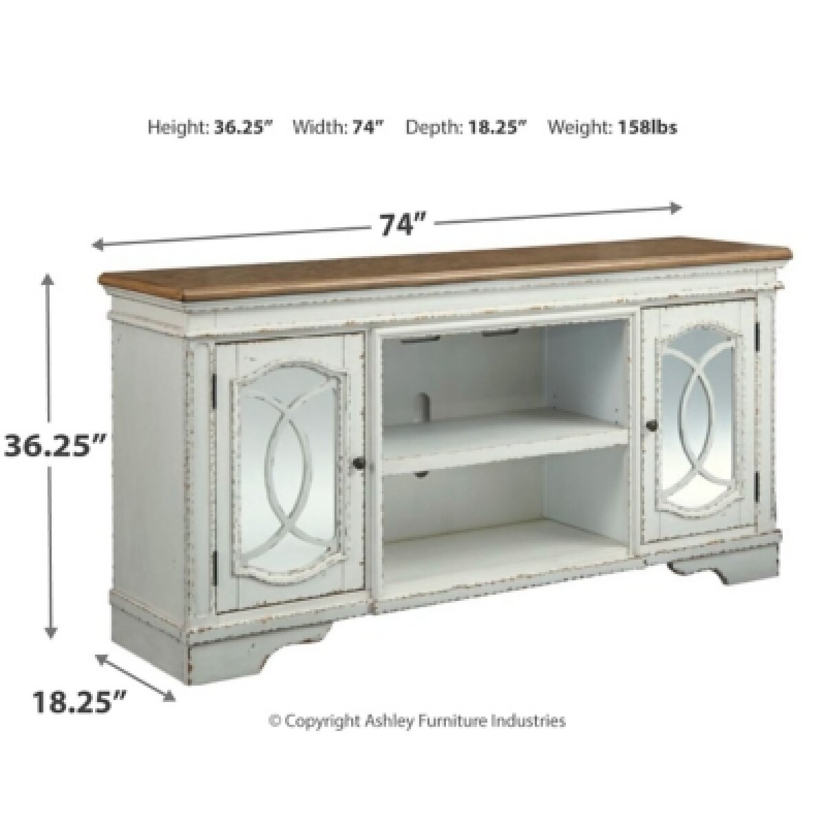 Realyn 74″ TV Stand Entertainment Stands Ashley Furniture 19