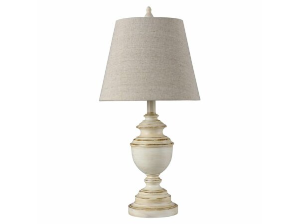 Old White Distress Table Lamp Lighting Style Craft