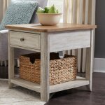 Farmhouse Reimagined End Table with Basket - Image 4