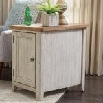 Farmhouse Reimagined Door Chair Side Table w/ Charging Station - Image 4