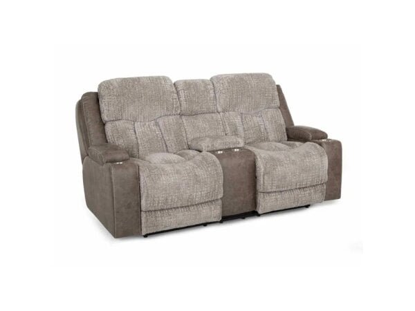 Denali Power Reclining Console Loveseat w/ Power Headrest loveseat Customizable