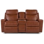 Emmons Collection Contemporary Power Reclining Loveseat w/ Headrest & Console