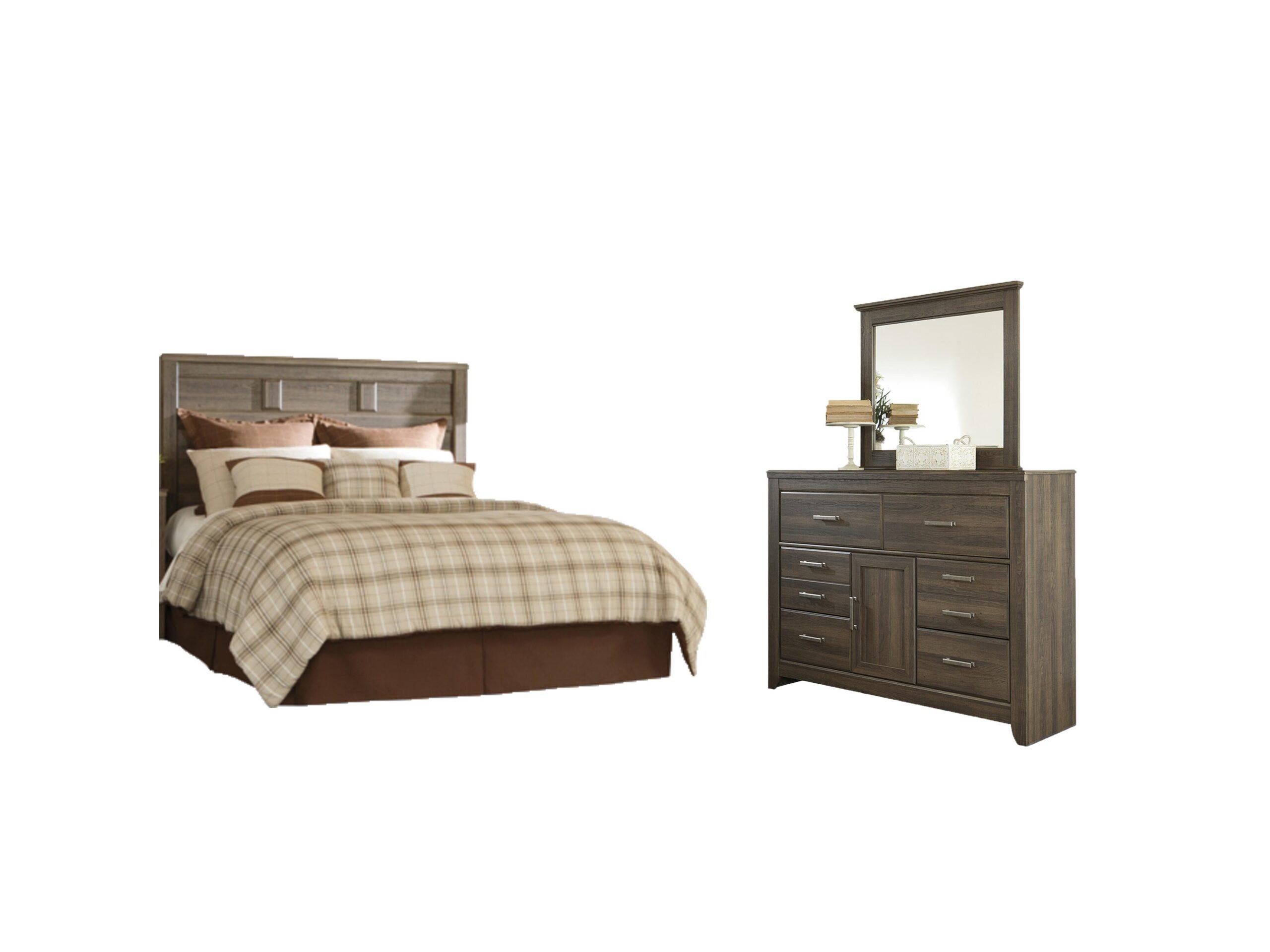00b95a13381d937c42c8261f870d28f5 Juararo Queen Panel Headboard, Dresser and Mirror - Image 1