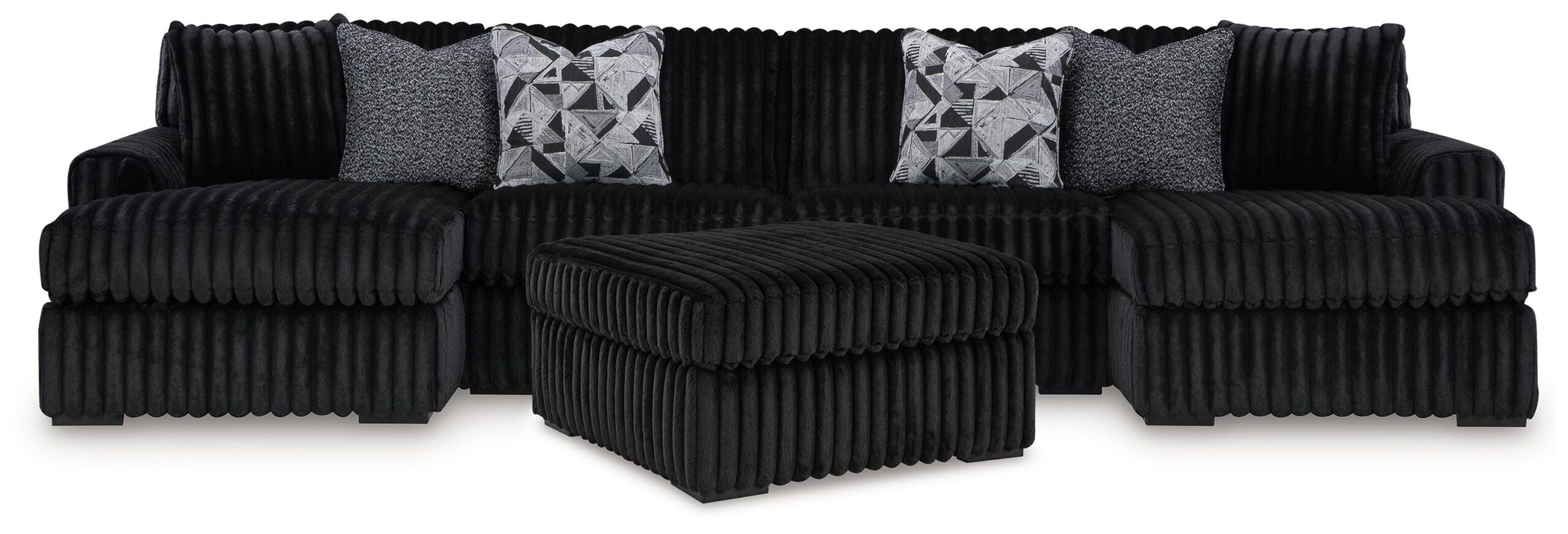 05d00886b54502260bf83f1ff201e14b Midnight-Madness 3-Piece Sectional with Double Chaise and Ottoman - Image 1