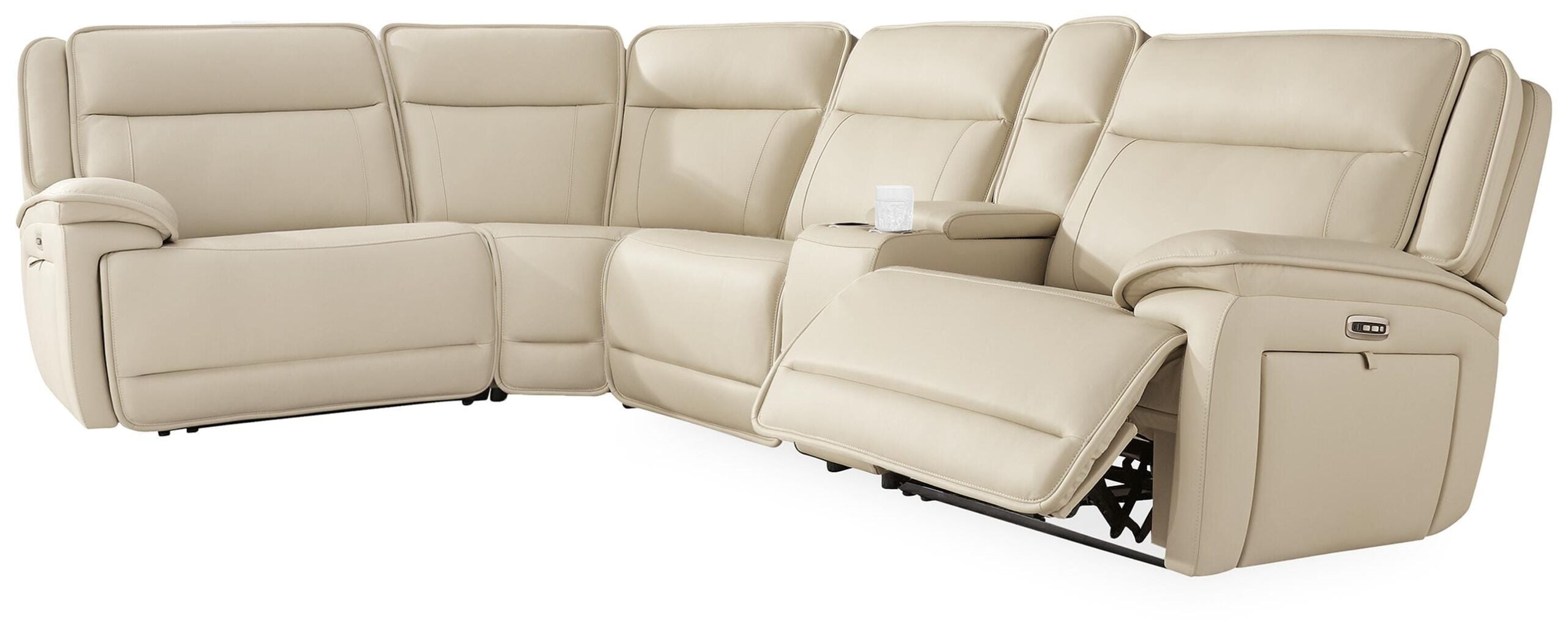 0b54810184381ce459a62fa94196f459 Double Deal 5-Piece Reclining Sectional with Console - Image 1