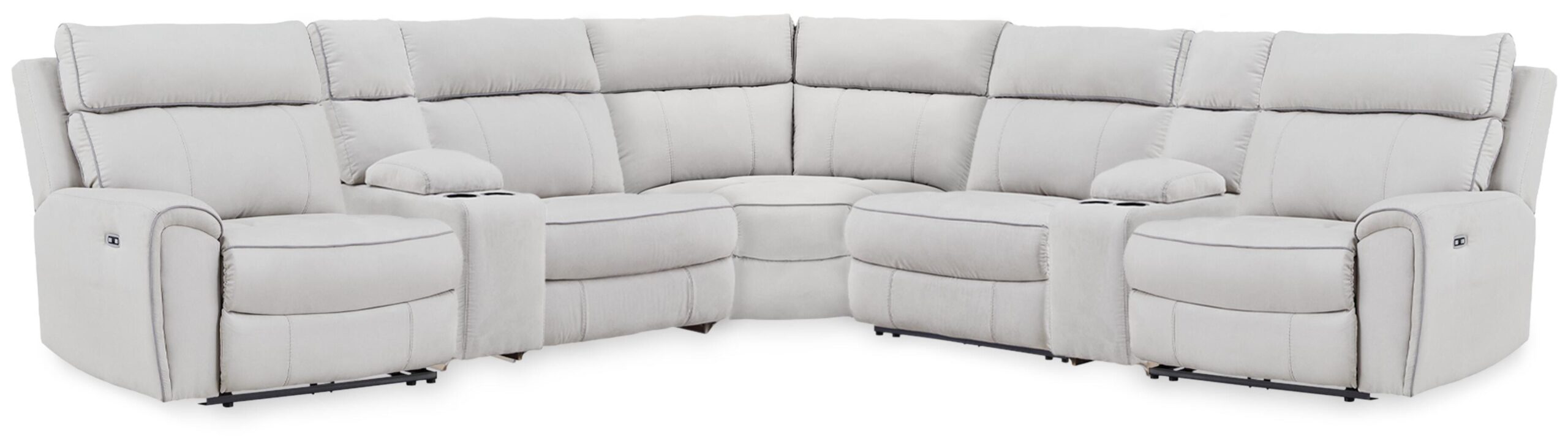 0c4c97993e75229ab842564142a07bbe Social Pointe 7-Piece Reclining Sectional with Storage Consoles - Image 1