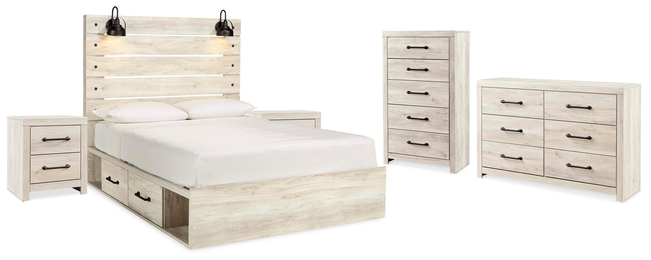 0e41452dc221471c43fcd32484a82a8b Cambeck King Storage Bed, Dresser, Chest and 2 Nightstands - Image 1