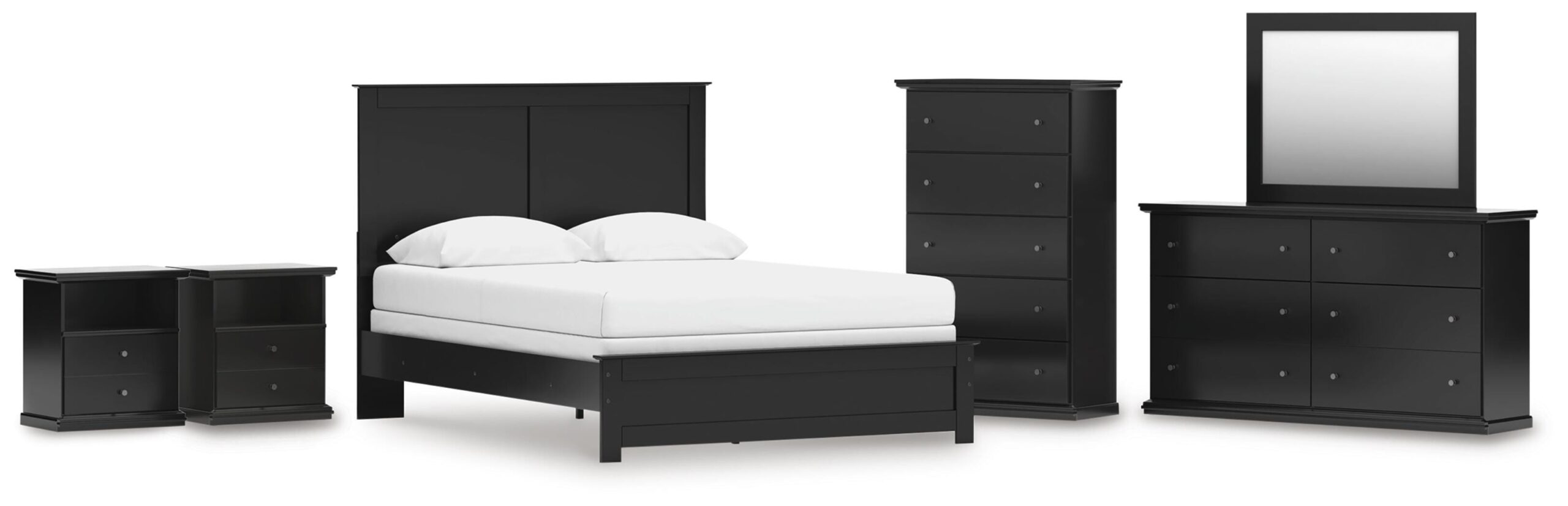 102f0331749f297407fe9201d6fc6f4c Maribel Queen Panel Bed, Dresser, Mirror, Chest and 2 Nightstands - Image 1