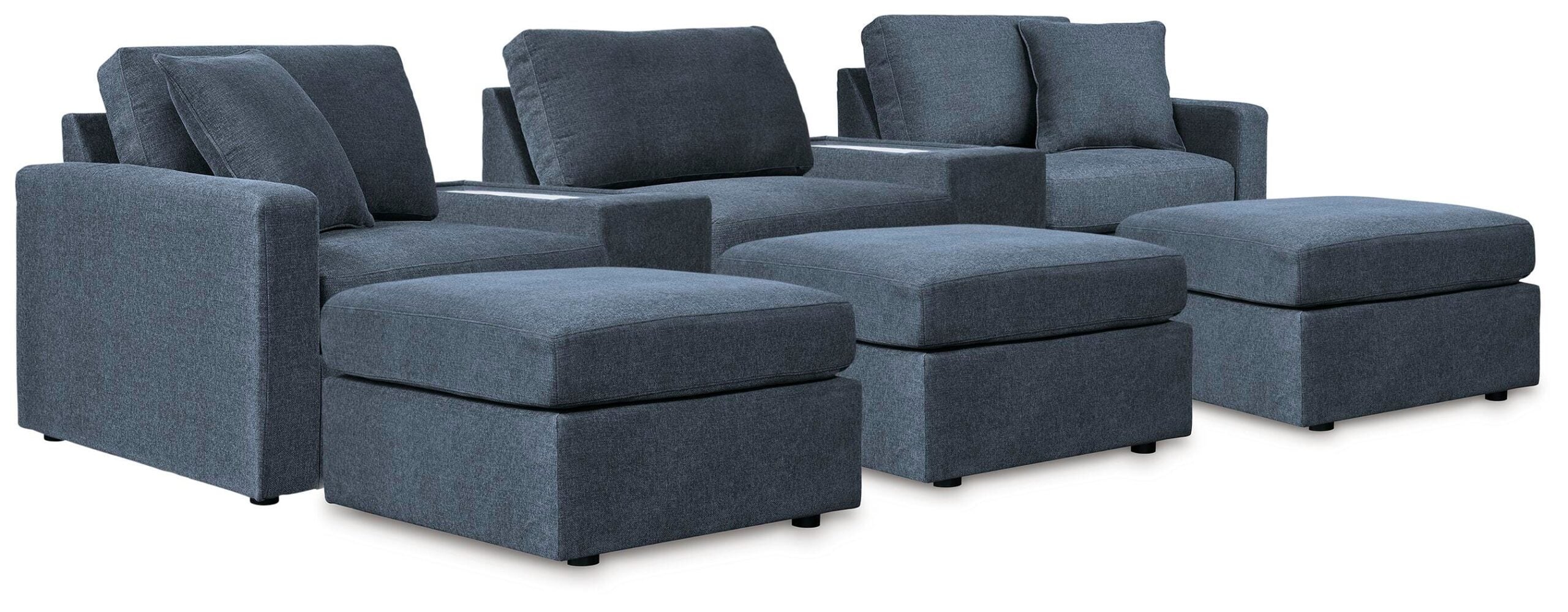 10aacb7408c99845b5f7ec808882403f Modmax 5-Piece Sectional and 3 Ottomans - Image 1