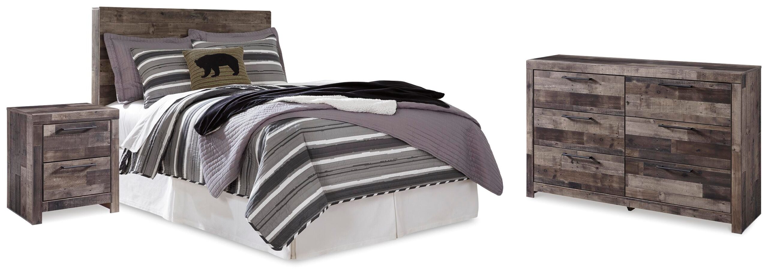 13cc151ac370b2ac42898d57267ac7c8 Derekson Full Panel Headboard, Dresser and Nightstand - Image 1