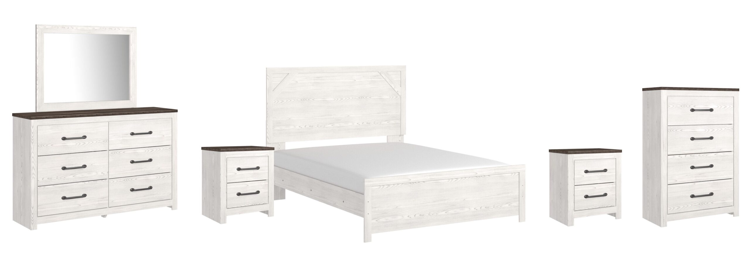 1515c3999ddf671e5b8e371d6568a49c Gerridan Queen Panel Bed with Dresser and Mirror, Chest and 2 Nightstands - Image 1