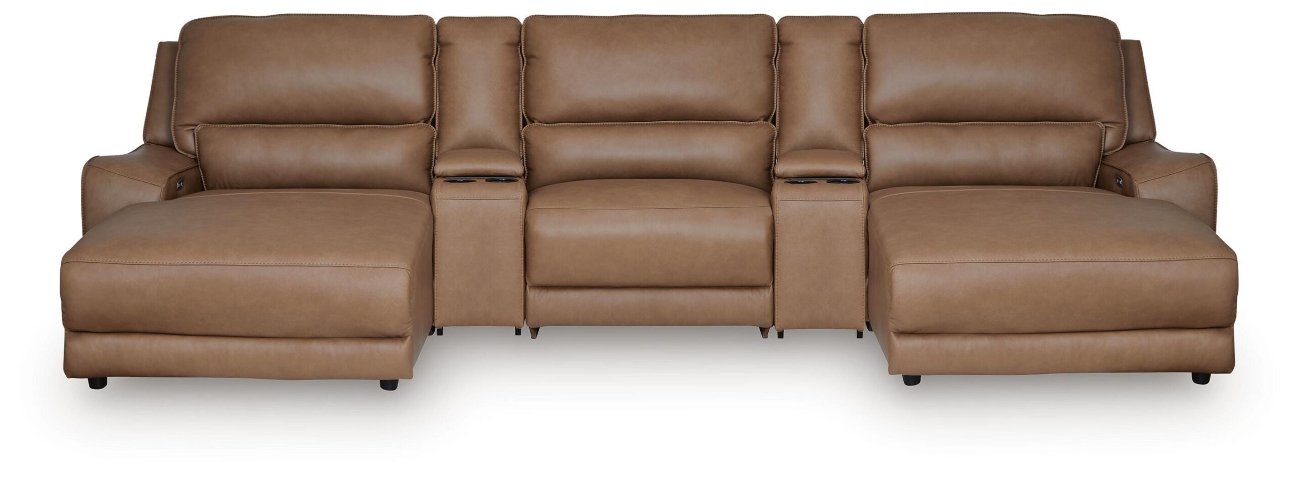 19aecb1f75f27f14af0531c4f94d4438 DeepWakes 5-Piece Power Reclining Sectional with Chaise - Image 1