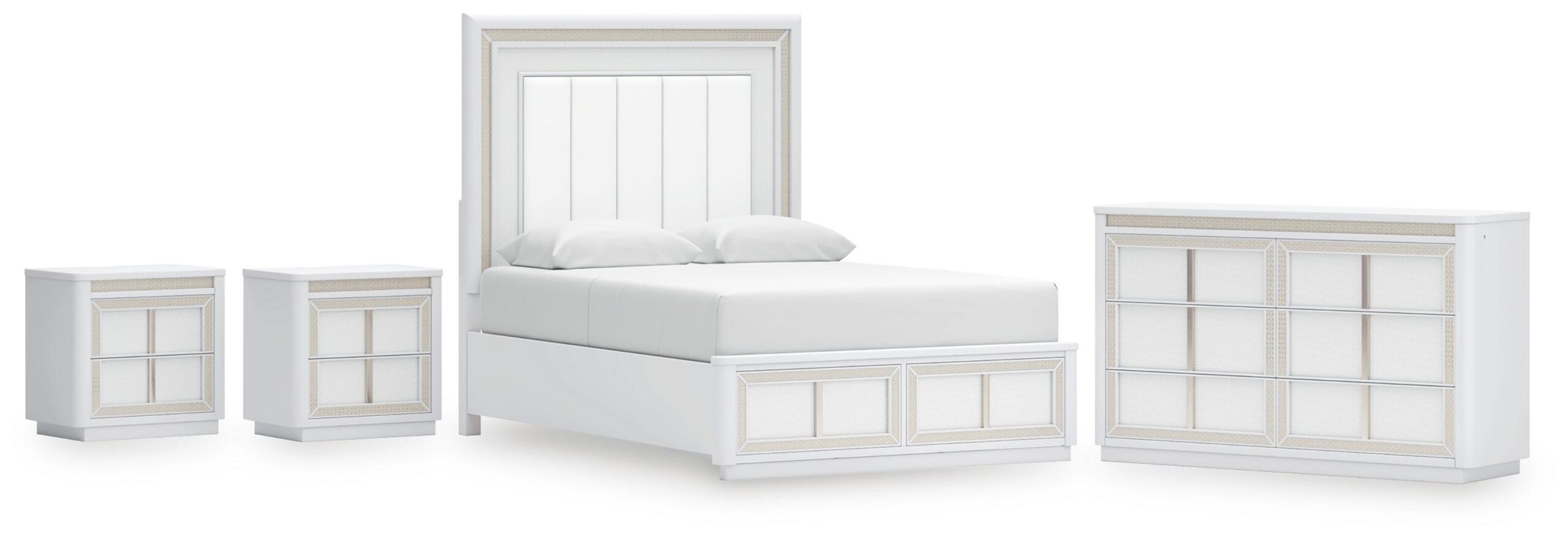 26fe23ff02ba4f96a82af80cf6b4cc3e Chalanna Queen Storage Bed, Dresser and 2 Nightstands - Image 1