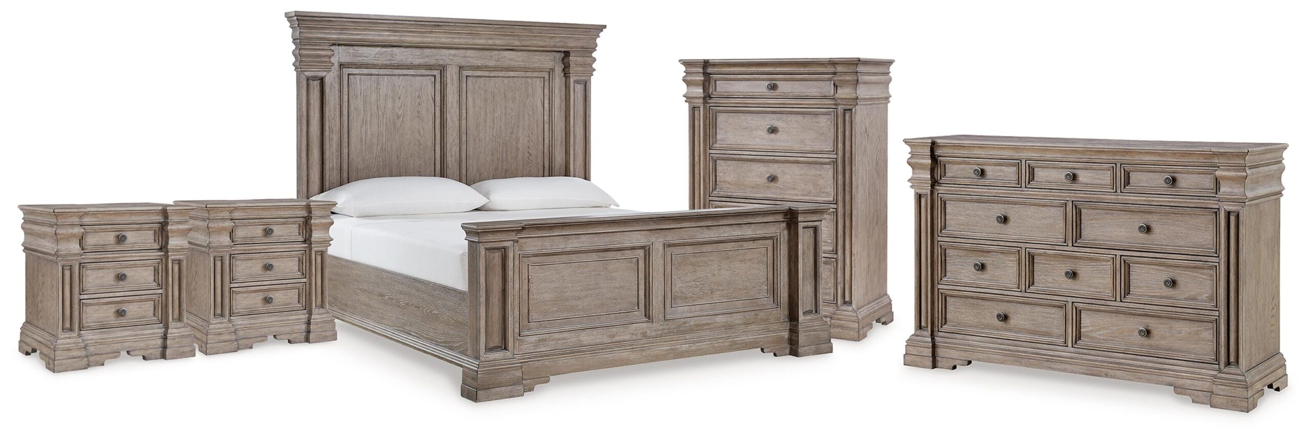 280e08e2e00a855beaf389f5e298372a Blairhurst King Panel Bed, Dresser, Chest and 2 Nightstands - Image 1
