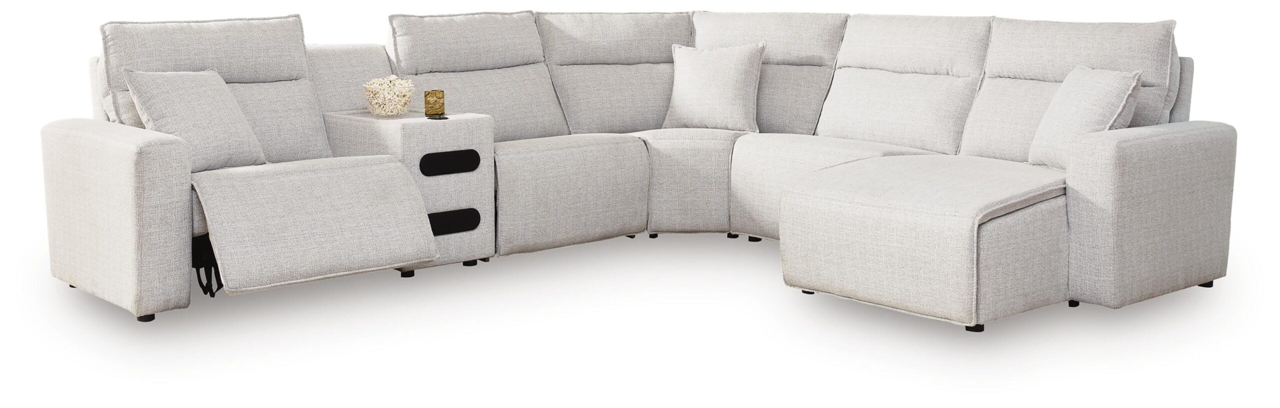 2a40dcb4d205d5d40ff8842b34e5a2ec Modmax II 6-Piece Reclining Sectional with Chaise and Audio Console - Image 1