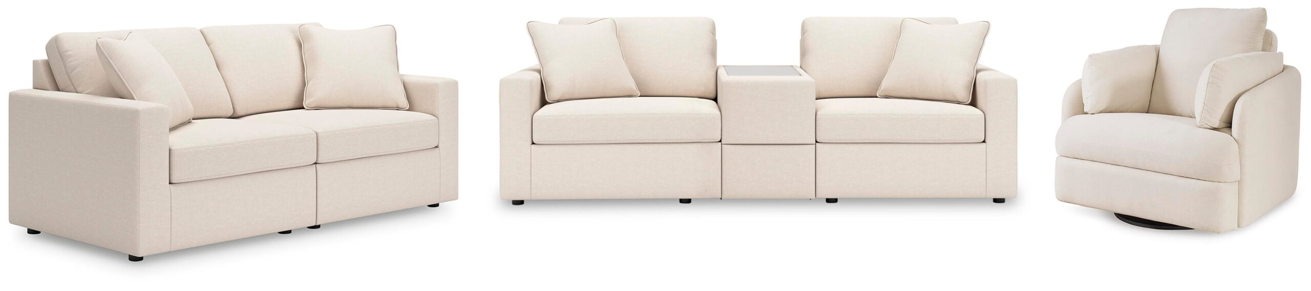 2aa2e127bec163b96c9c5a4b3f01a186 Modmax 3-Piece Sectional Sofa, 2-Piece Sectional Loveseat and Swivel Glider Recliner - Image 1