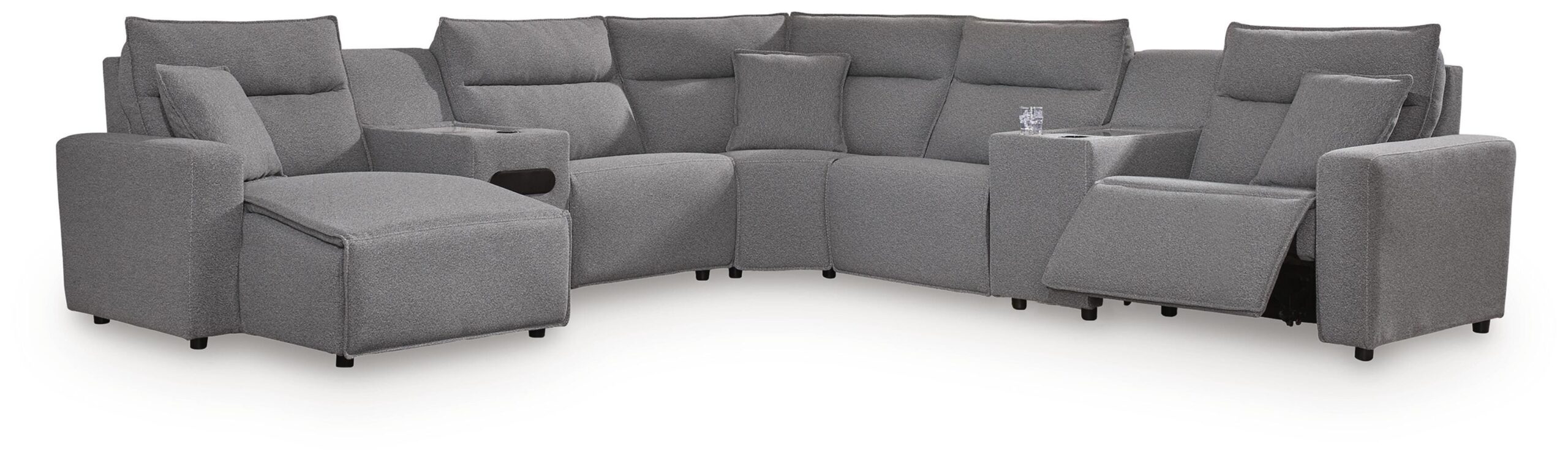 2b537b5a6c6a380ee1f87fb8b80639ff Modmax II 7-Piece Power Reclining Sectional with Chaise and Audio Console - Image 1
