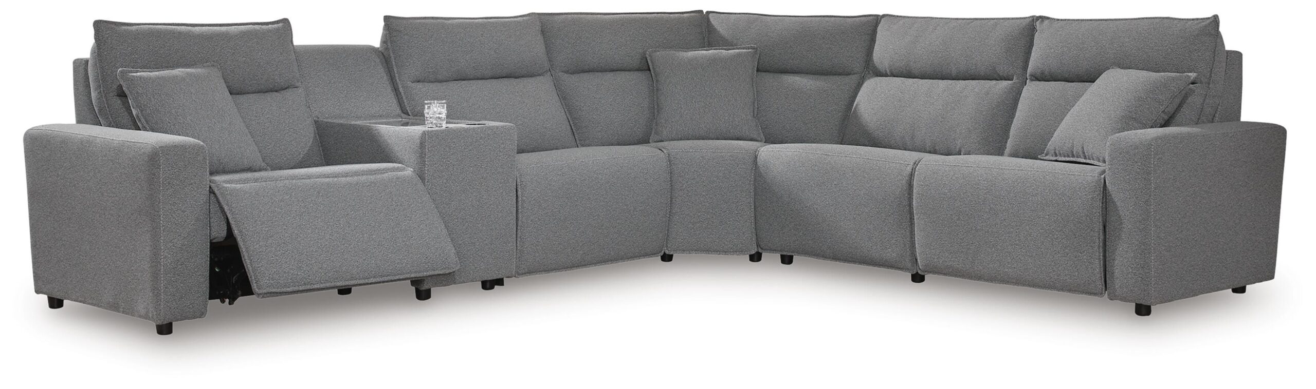 2d5865f7379ae35d8e2d40768de3f291 Modmax II 6-Piece Power Reclining Sectional with Console - Image 1