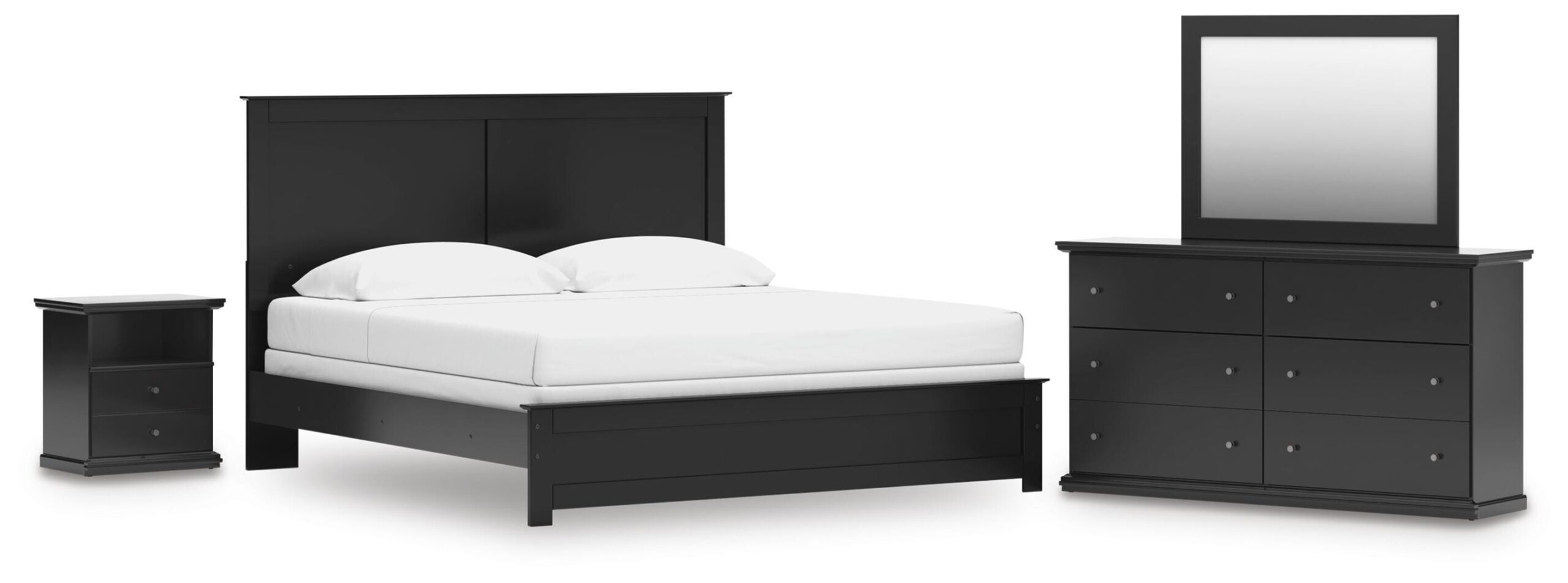 2e6fcb9955e3ff1c2c11de8185dc9e3b Maribel King Panel Bed, Dresser, Mirror and Nightstand - Image 1