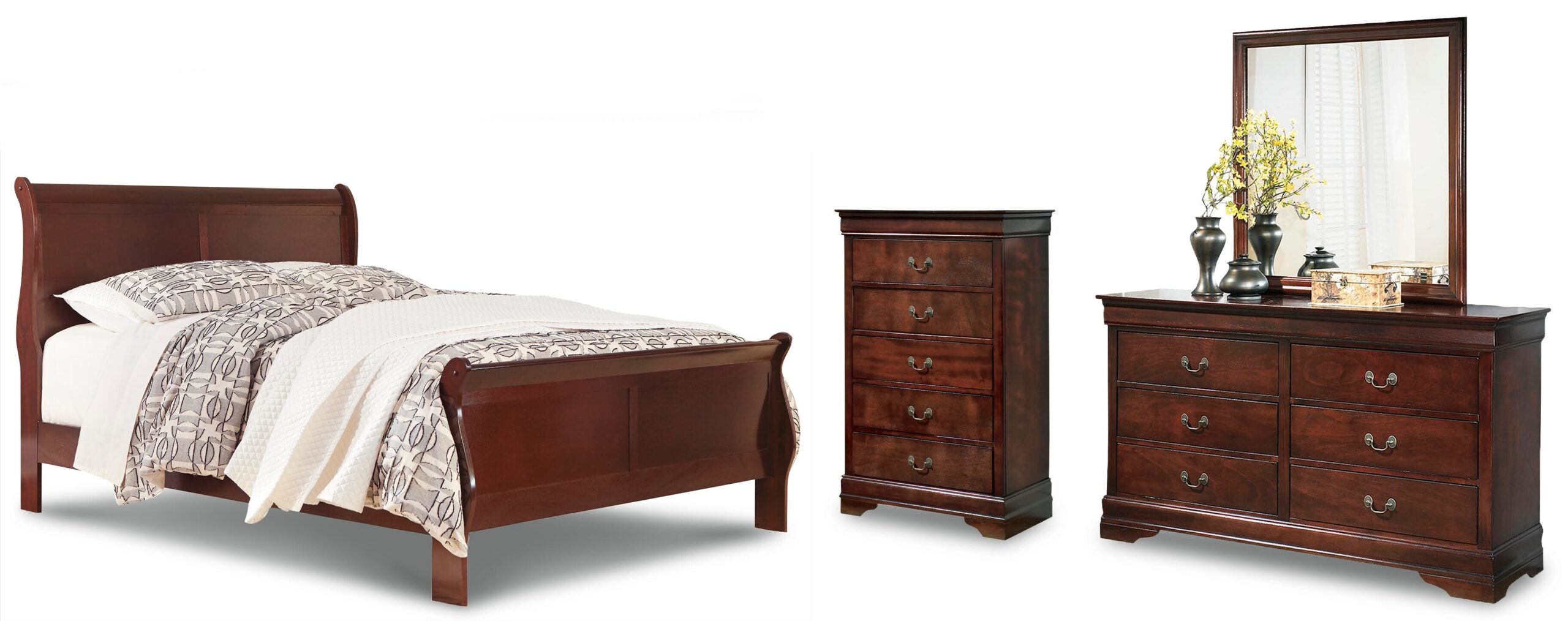 30efdf762f2b08ab843c12a9956fbd17 Alisdair Queen Sleigh Bed, Dresser, Mirror, and Chest - Image 1