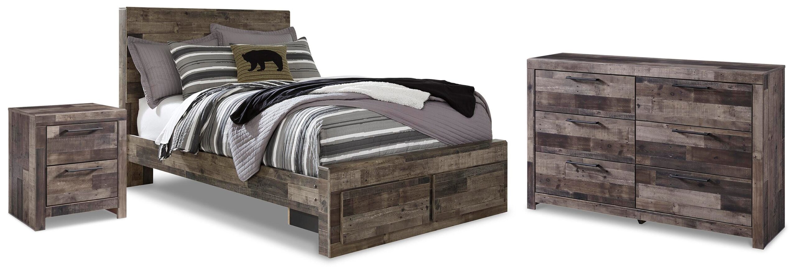 34519806675896e6d636e9e758b88d6e Derekson Full Storage Bed, Dresser and Nightstand - Image 1