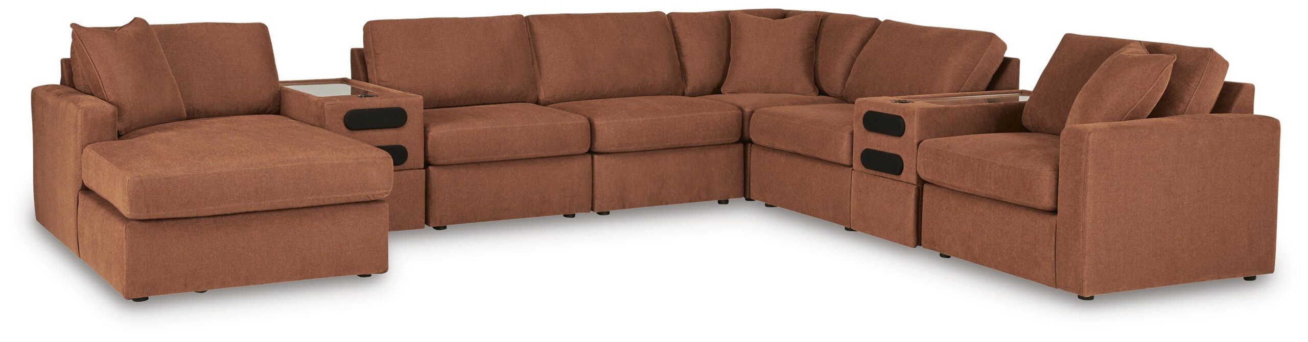 357b846b9f64a8a4d84219f26d8052f1 Modmax 8-Piece Sectional with Audio System and Chaise - Image 1