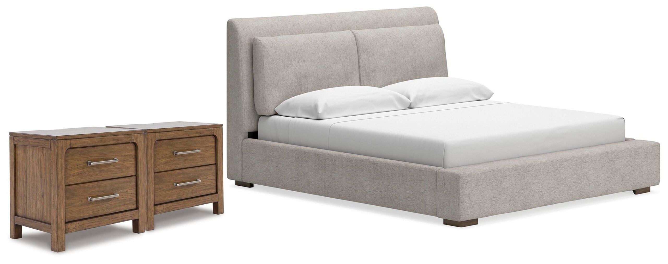 3594a7398fbccf6570d13ff239b2baa8 Cabalynn King Upholstered Bed and 2 Nightstands - Image 1