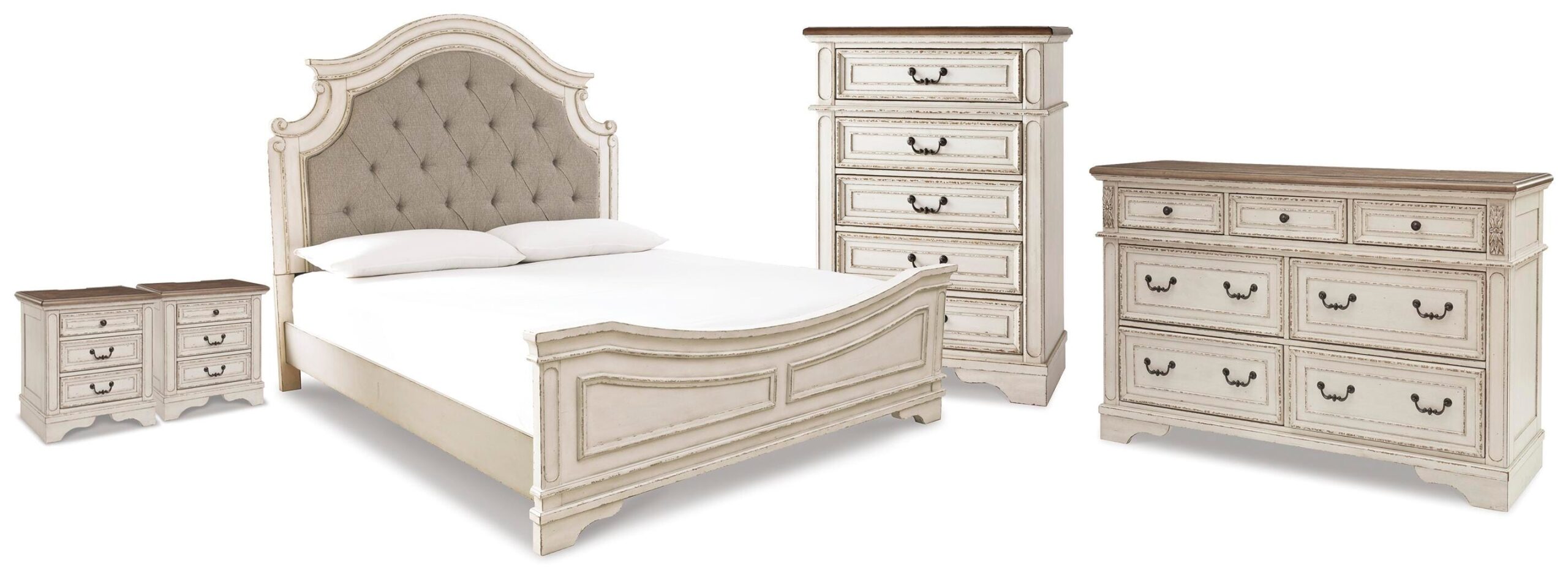 362b8f08c419fe027e33de5105f09286 Realyn King Panel Bed, Dresser, Chest and 2 Nightstands - Image 1
