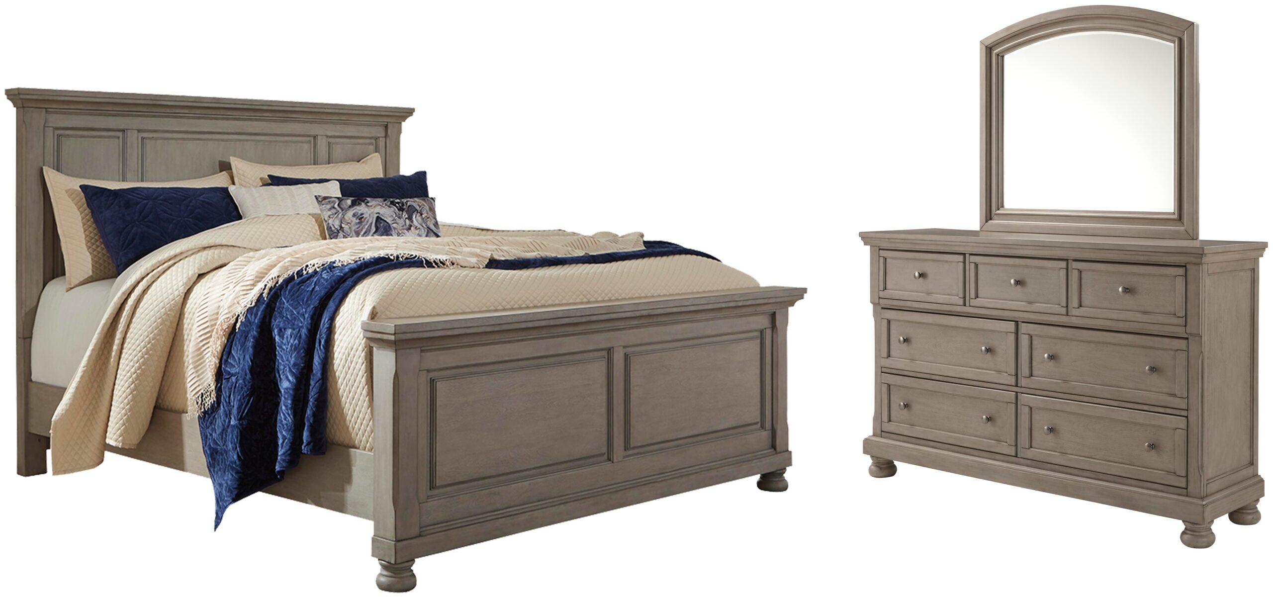 3c943a67be5cf1a6aafcbb691703929d Lettner Queen Panel Bed, Dresser and Mirror - Image 1