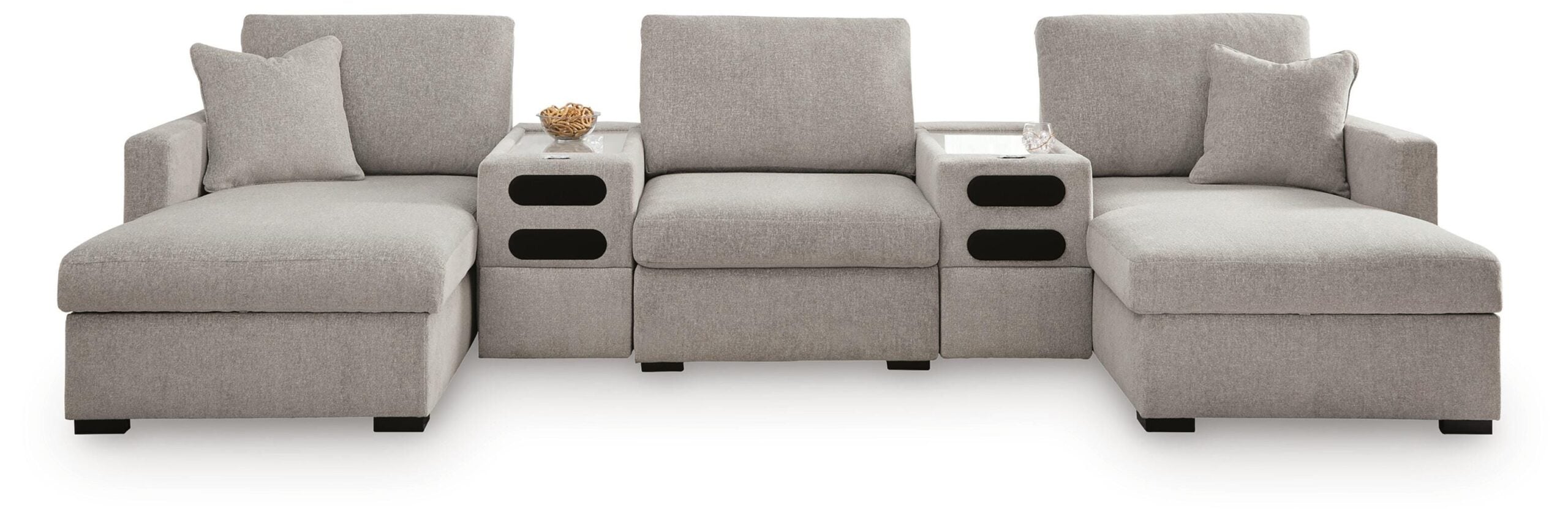 41f1897ffe12024373fbeee6239b0223 ModMax Luxe 5-Piece Double Chaise Sectional with Audio Consoles - Image 1