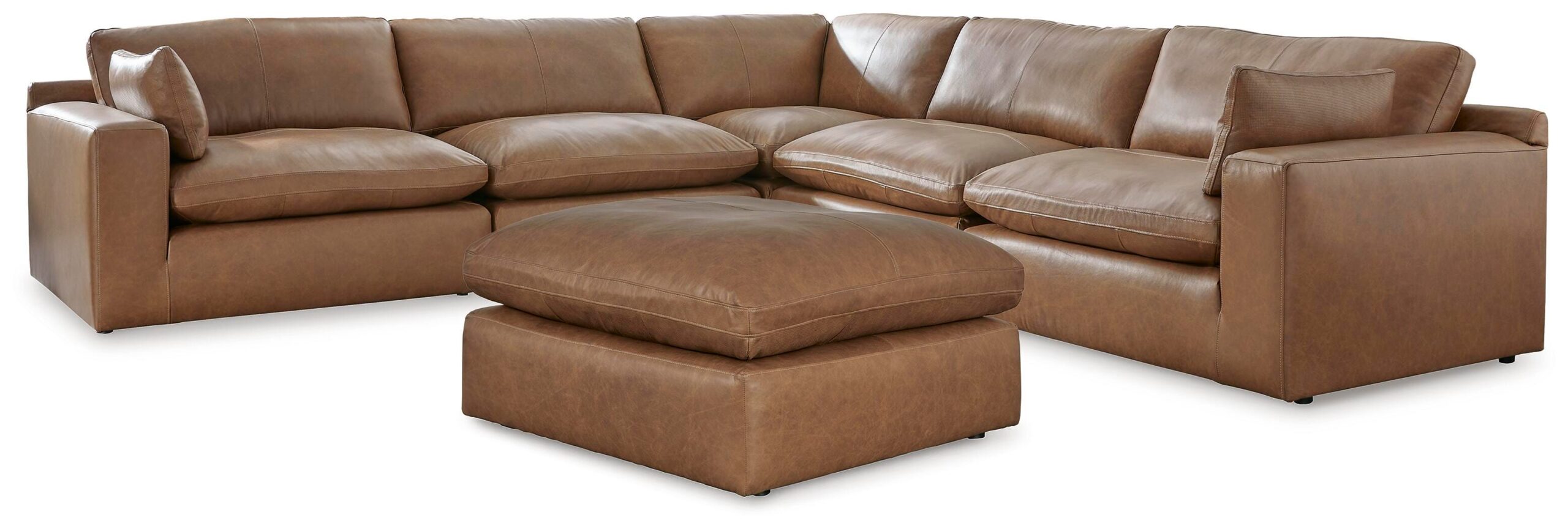 43df73745bbf78d8243ec11fb108f8c0 Emilia 5-Piece Sectional and Ottoman - Image 1