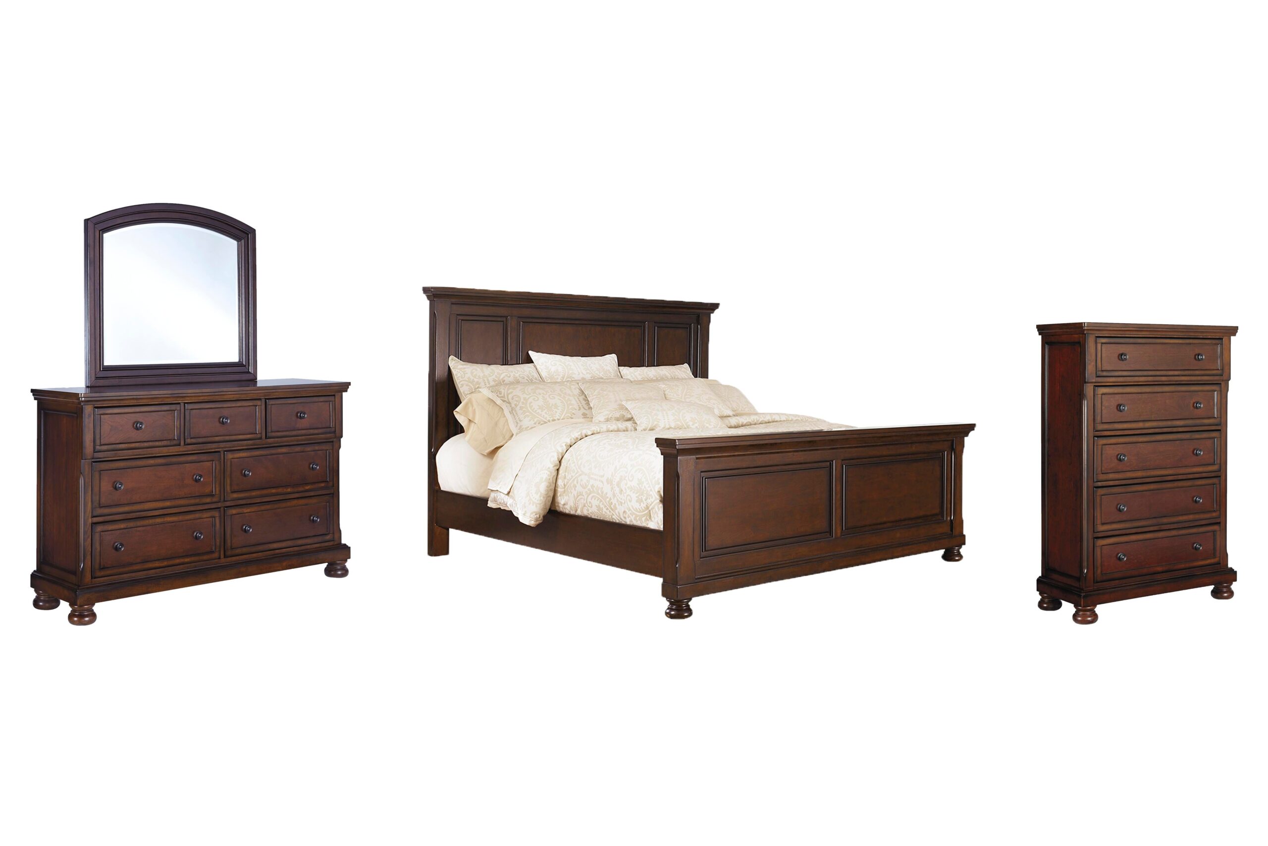47585ab1c5dba4042c785c3bebbd28a8 Porter King Panel Bed, Dresser, Mirror and Chest - Image 1