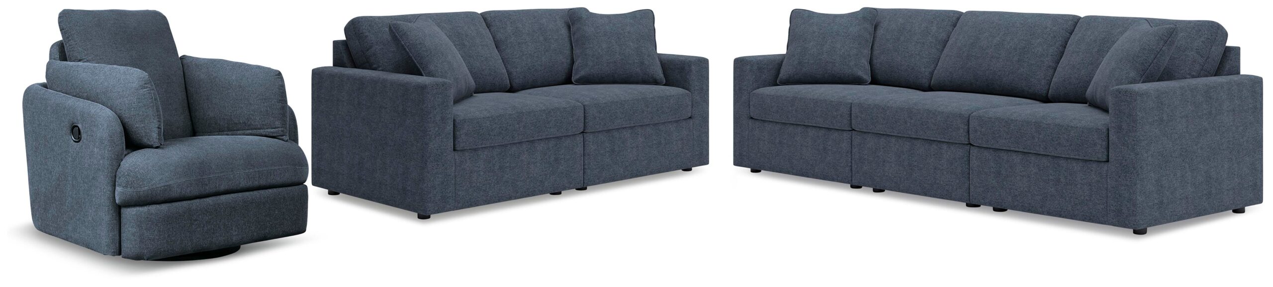 4f0753f0e00e601399b76c90dd36a8f8 Modmax 3-Piece Sectional Sofa, 2-Piece Sectional Loveseat and Swivel Glider Recliner - Image 1