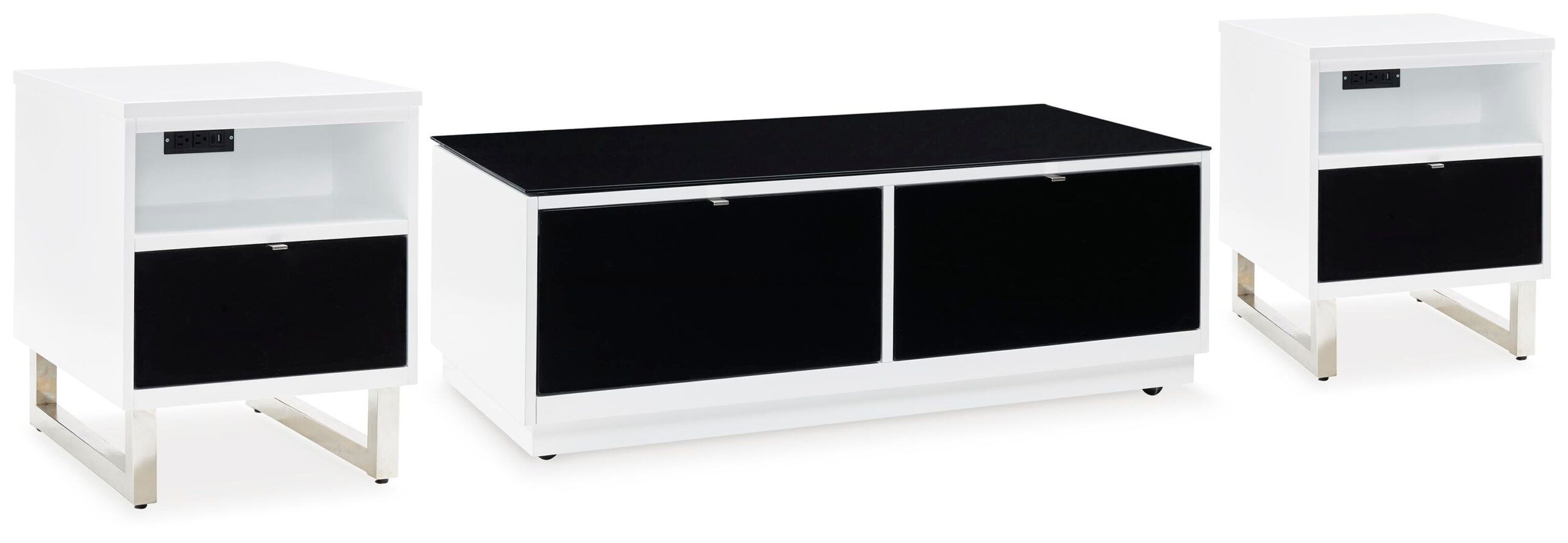 51c3f51273232f2a22b88ab2f6cdc84d Gardoni Coffee Table and 2 Chairside End Tables - Image 1