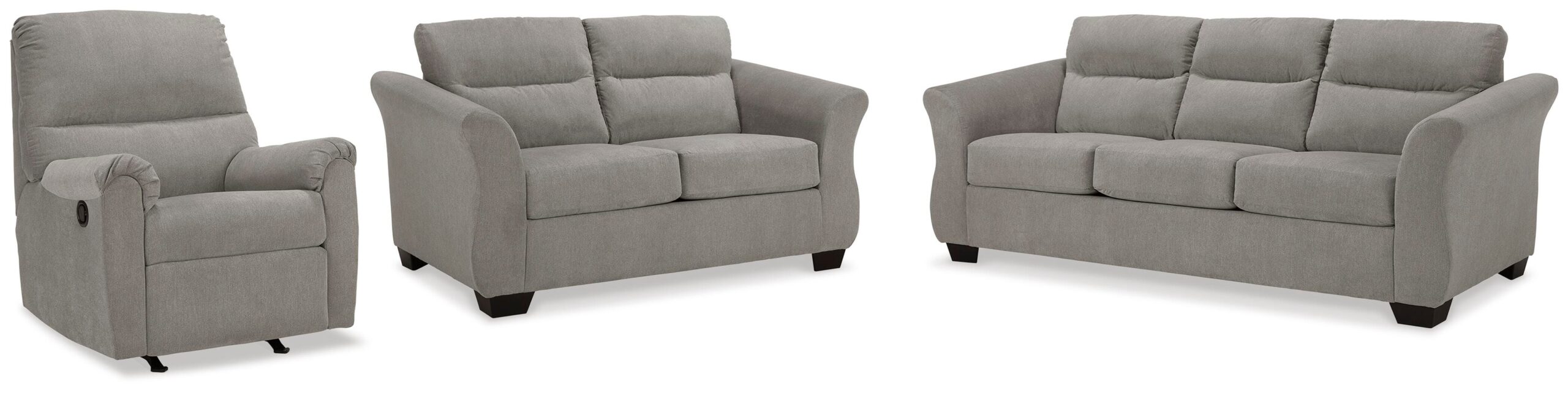 568210f58abc0cb9499efb49285bfb54 Miravel Sofa, Loveseat and Recliner - Image 1