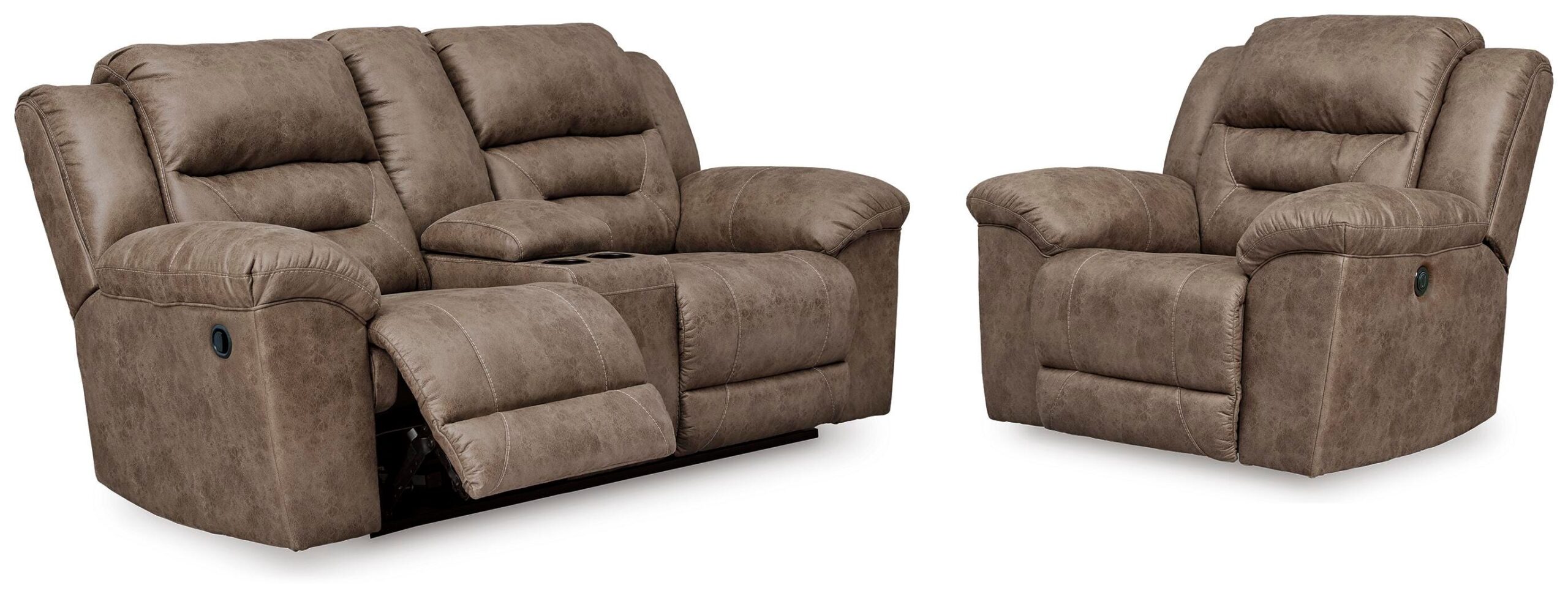 5fca3a853e3a1590d46182f9a8130120 Stoneland Reclining Loveseat and Power Recliner - Image 1