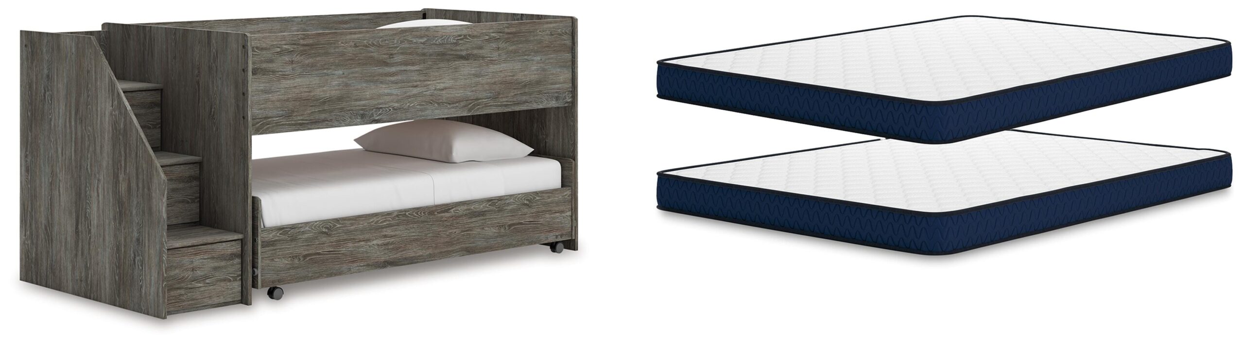 623b771ce99a80cd4e018e1312be01db Frandern Twin Over Twin Loft Bed and Mattresses - Image 1