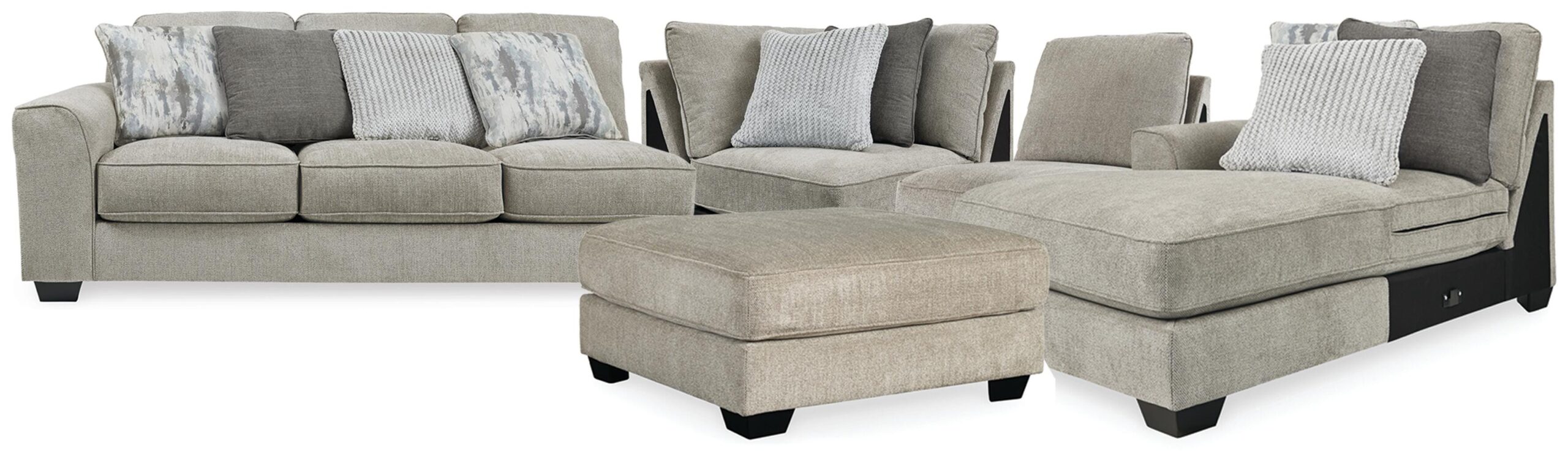 6289860e3a8e6c36278d7f7dbed5337b Ardsley 4-Piece Sectional and Oversized Accent Ottoman - Image 1