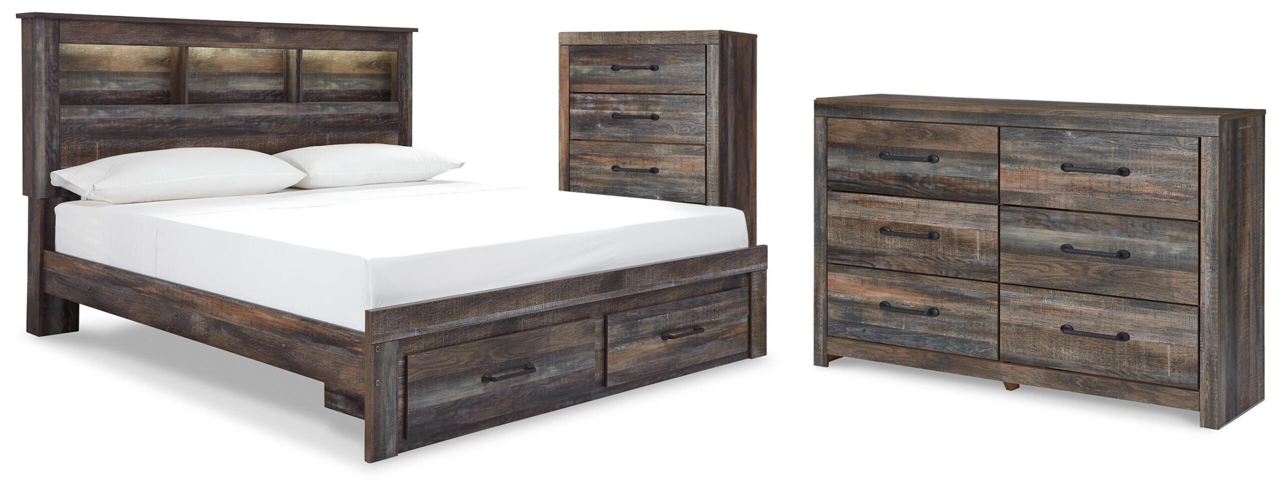 62c49d4e77ae05c2e45840b5acc8e789 Drystan King Bookcase Storage Bed, Dresser and Chest - Image 1