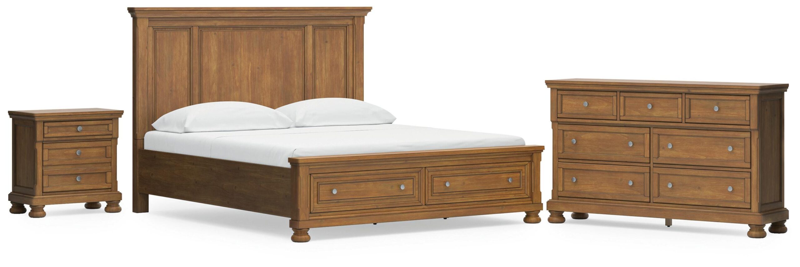 6681e59ccaba00ef90304ab070028a3f Feddinger California King Panel Storage Bed, Dresser and Nightstand - Image 1