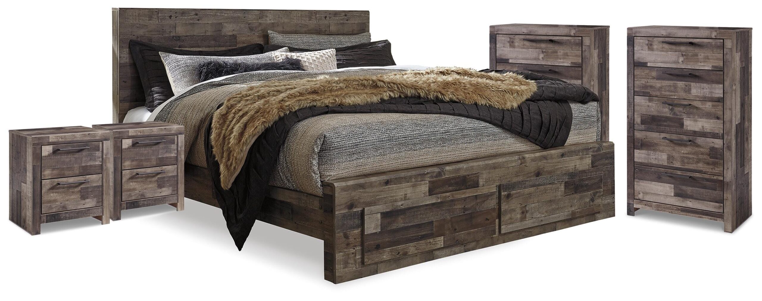 6bceec22239119b2fe7d7874f8872227 Derekson Queen Panel Storage Bed, 2 Chests and 2 Nightstands - Image 1