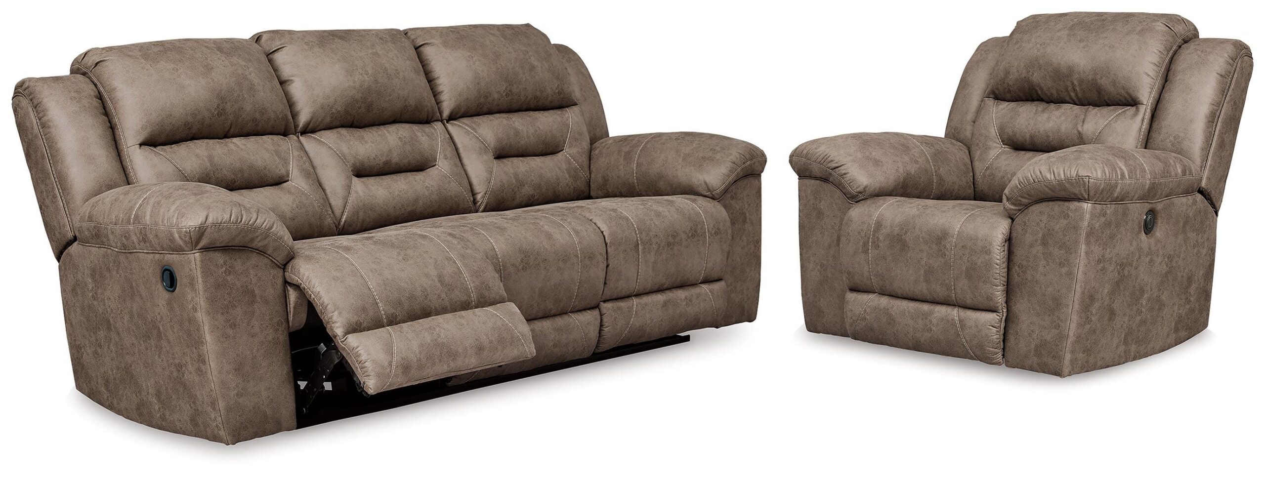 6c1532ae23f6b83783d4ebac7d4c26bc Stoneland Reclining Sofa and Power Recliner - Image 1