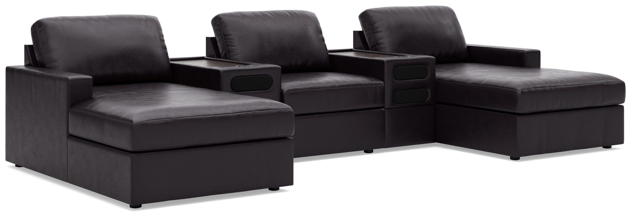 6ce4cee40b532b73f0648a36c730b036 Modmax II 5-Piece Double Chaise Sectional with Audio Consoles - Image 1