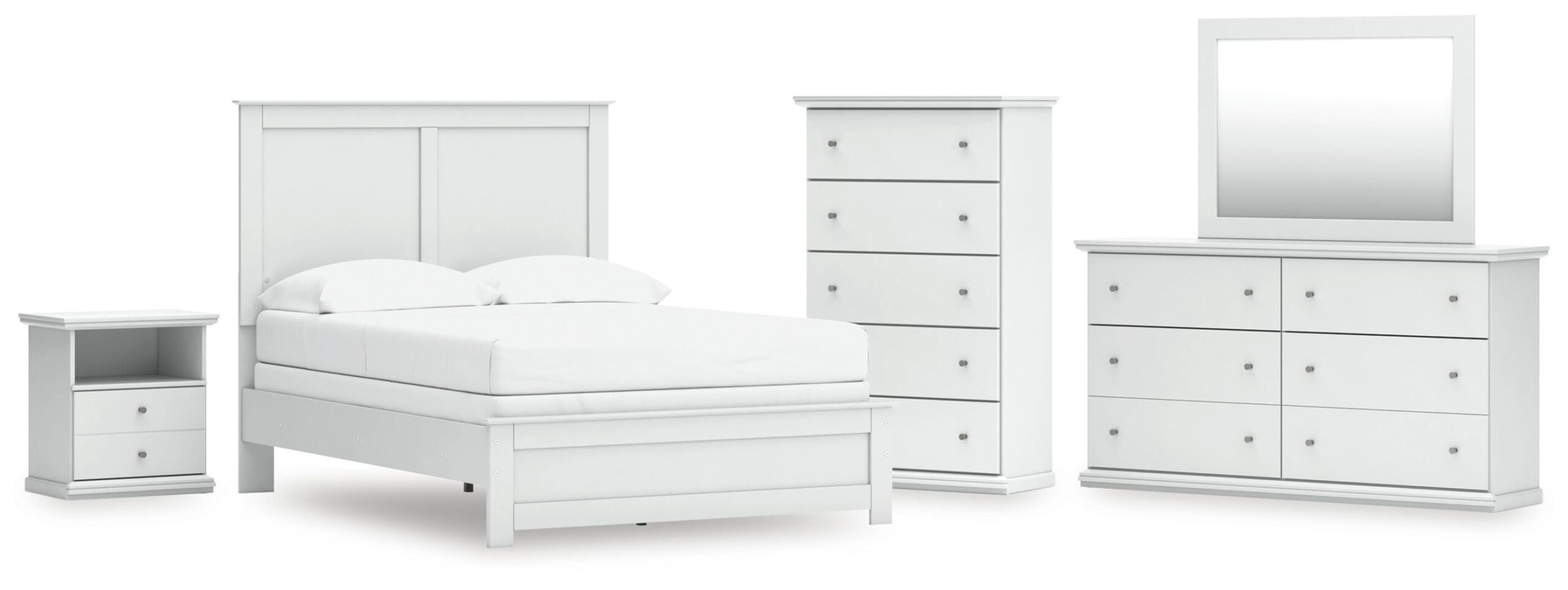 6fd2af97c73d688d52bd3ad2417643f1 Bostwick Shoals Full Panel Bed, Dresser, Mirror, Chest, and Nightstand - Image 1