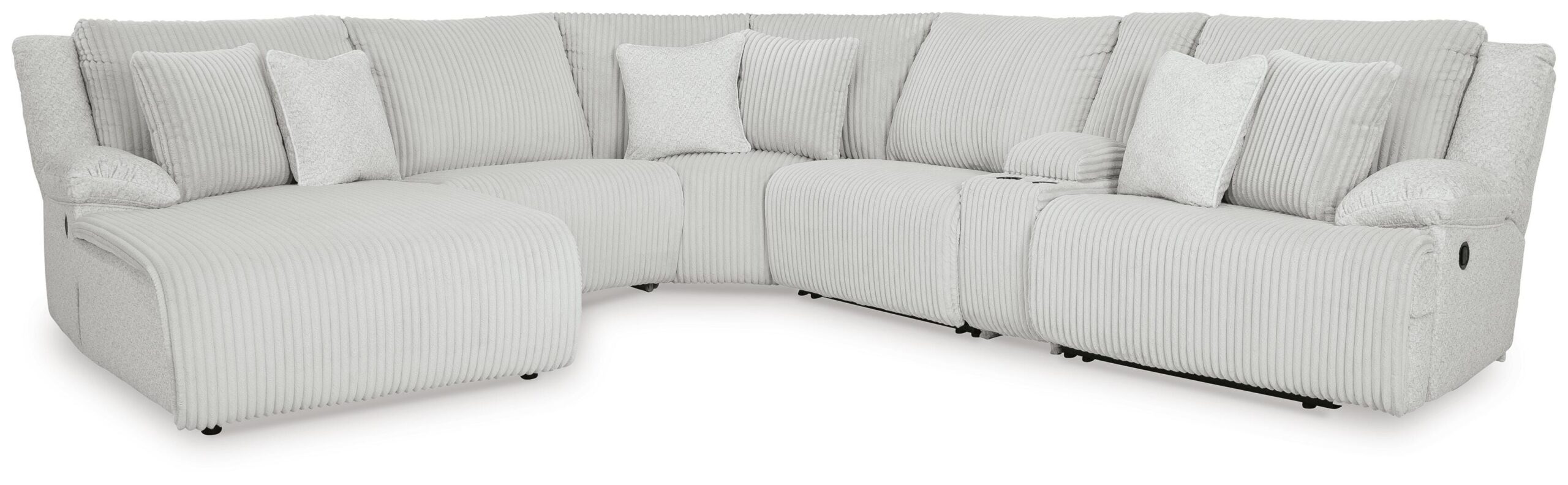 6feed8be76df03a7fd836da772534929 Top Tier 6-Piece Reclining Sectional with Chaise - Image 1