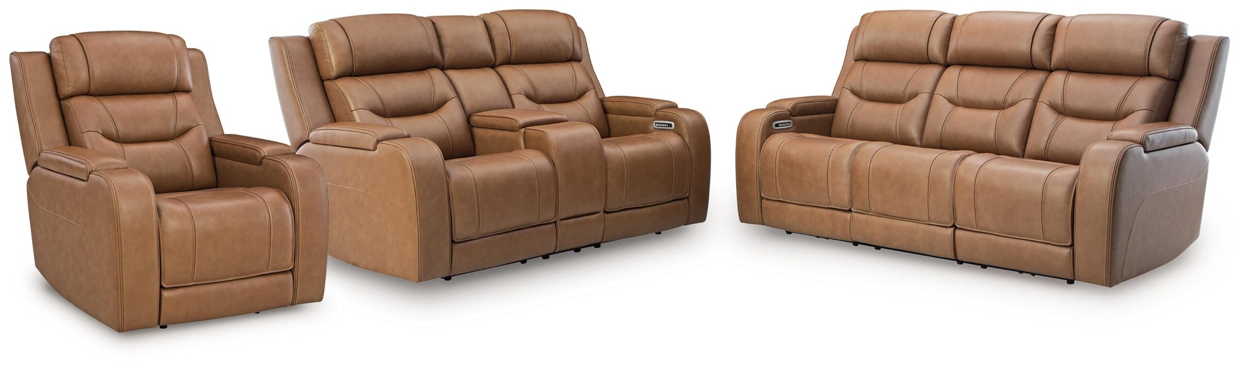 70a005d0a53af8b8c4b0bc6b49a763cf Knightington Power Reclining Sofa, Loveseat and Recliner - Image 1