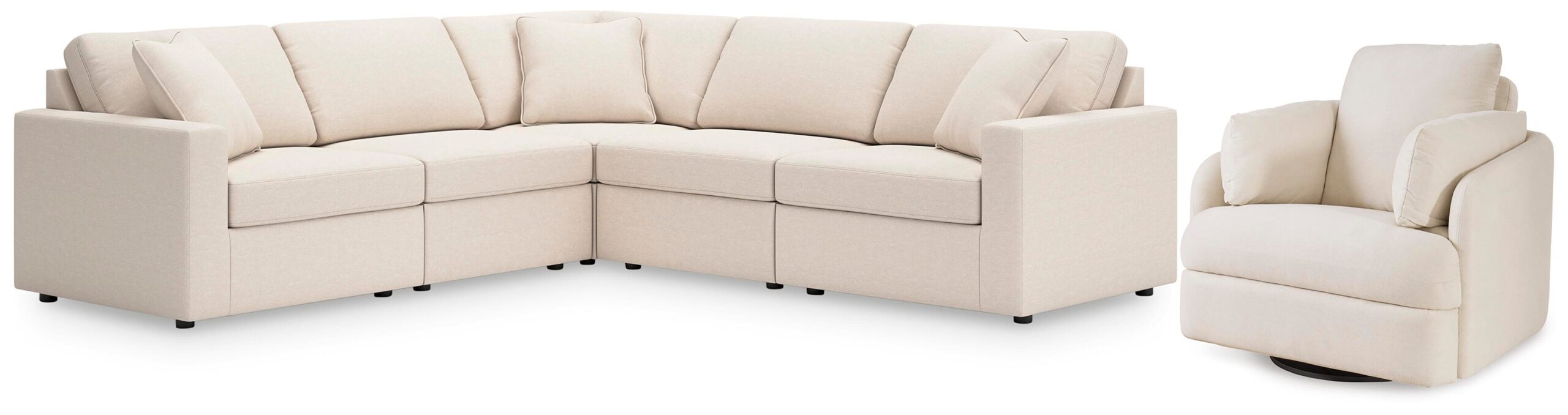 7bed6f17acd66768351500109b796fc0 Modmax 5-Piece Sectional and Swivel Glider Recliner - Image 1