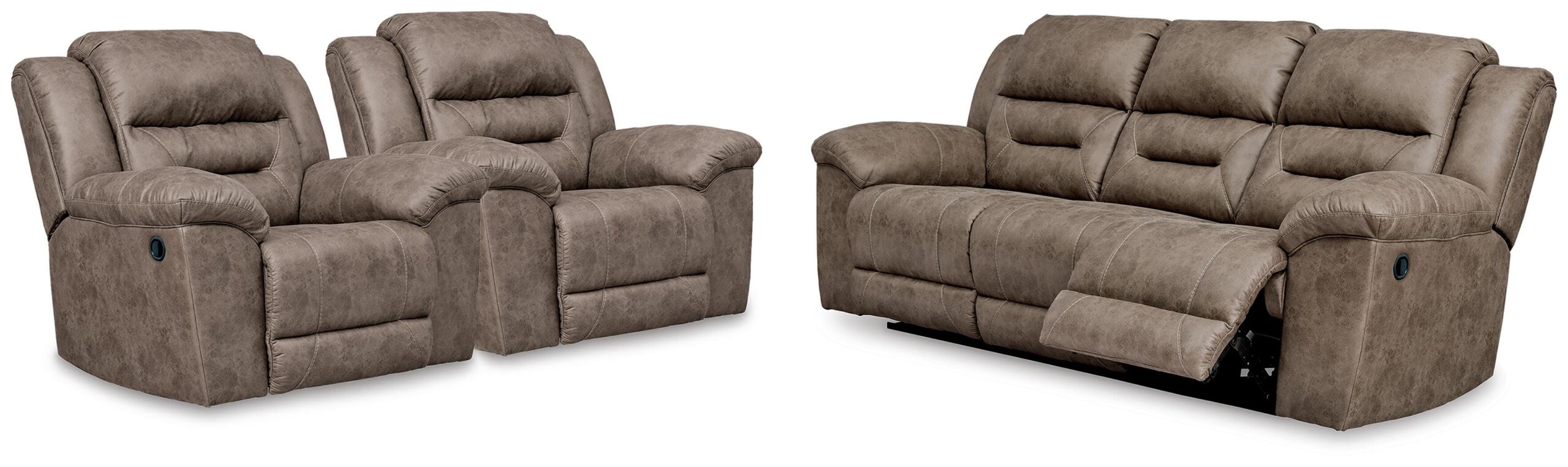 7da0ab82ded475a885136364e1406ff4 Stoneland Reclining Sofa and 2 Recliners - Image 1